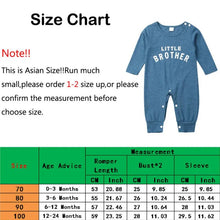 Load image into Gallery viewer, Baby Boy Long Sleeve &quot;Little Brother&quot; Romper Jumpsuit
