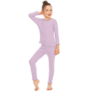 Spring Autumn  Kids Pajamas Snug Fit Rib Sleepwear