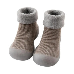 Kids Snow Bootie Winter Warm Soft Knit Soft Sole Rubber Shoes