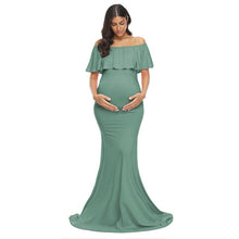 Load image into Gallery viewer, Maternity Off Shoulder Long Dresses
