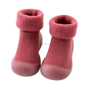 Kids Snow Bootie Winter Warm Soft Knit Soft Sole Rubber Shoes