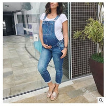 Load image into Gallery viewer, Premium Denim Maternity Overalls Jumpsuit
