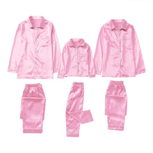 Load image into Gallery viewer, Satin Pajama PJ&#39;s 2PCS Solid Family Clothing Sets
