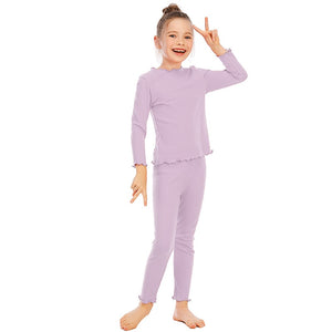 Spring Autumn  Kids Pajamas Snug Fit Rib Sleepwear