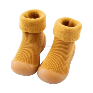 Kids Snow Bootie Winter Warm Soft Knit Soft Sole Rubber Shoes