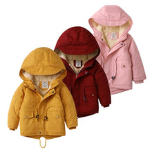 Load image into Gallery viewer, Children Winter Fleece Outdoor Jackets for Boys Hooded Warm Kids Boy Outerwear Windbreaker Autumn Casual Baby Boy Coats Clothing
