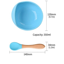 Load image into Gallery viewer, 2PCS/Set Silicone Baby Feeding Bowl Tableware for Kids Waterproof Suction Bowl With Spoon
