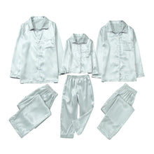 Load image into Gallery viewer, Satin Pajama PJ&#39;s 2PCS Solid Family Clothing Sets
