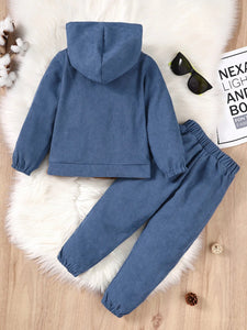 Fashion Long Sleeve Hooded Suit 2PCS (4-7 Years Old)