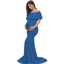 Load image into Gallery viewer, Maternity Off Shoulder Long Dresses
