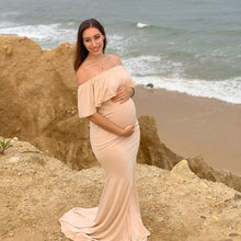 Load image into Gallery viewer, Maternity Off Shoulder Long Dresses
