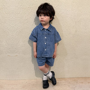 Denim set Boys or Girls Dress short sleeve(Sold Separately)