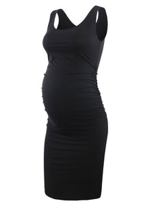 Maternity Dresses Women Side Ruched Pregnancy Dress Bodycon