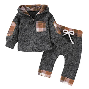 Baby Boys Clothes Casual Hoodie Plaid