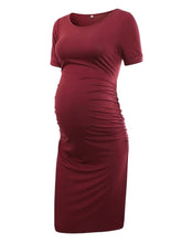 Load image into Gallery viewer, Maternity Dresses Women Side Ruched Pregnancy Dress Bodycon
