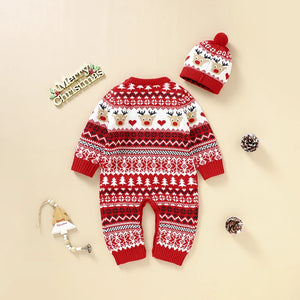 Baby Christmas Romper and Hat Sets