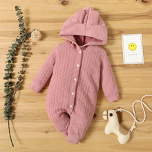 Load image into Gallery viewer, Autumn Winter Baby Romper Boys Girls Lovely Ears Hooded Long Sleeve Baby Clothes Solid Newborn Winter Clothes Baby Girl Clothes
