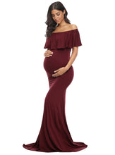 Load image into Gallery viewer, Maternity Off Shoulder Long Dresses
