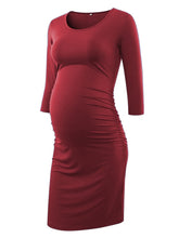 Load image into Gallery viewer, Maternity Dresses Women Side Ruched Pregnancy Dress Bodycon
