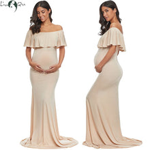 Load image into Gallery viewer, Maternity Off Shoulder Long Dresses
