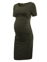 Load image into Gallery viewer, Maternity Dresses Women Side Ruched Pregnancy Dress Bodycon
