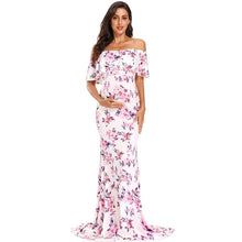 Load image into Gallery viewer, Maternity Off Shoulder Long Dresses
