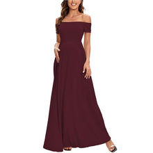 Load image into Gallery viewer, Women Maternity Dresses Elegant Solid One Shoulder Pregnancy Dress
