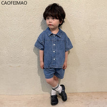 Load image into Gallery viewer, Denim set Boys or Girls Dress short sleeve(Sold Separately)
