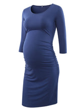 Load image into Gallery viewer, Maternity Dresses Women Side Ruched Pregnancy Dress Bodycon
