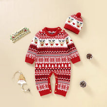 Load image into Gallery viewer, Baby Christmas Romper and Hat Sets
