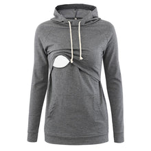 Load image into Gallery viewer, Maternity Nursing Hoodie Long Sleeves Womens Breastfeeding Clothes Casual with pockets
