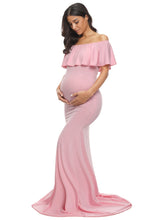 Load image into Gallery viewer, Maternity Off Shoulder Long Dresses
