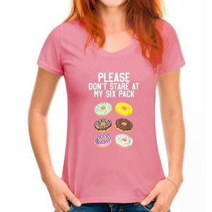 Please Don't Stare Donuts Abs Six Pack Shirt Graphic  T-shirts