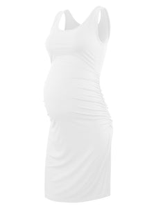 Maternity Dresses Women Side Ruched Pregnancy Dress Bodycon