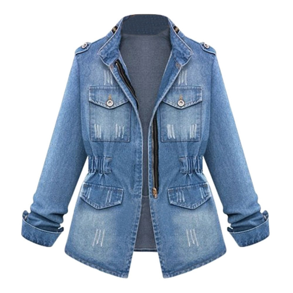 Denim Peplum Jacket