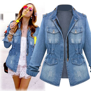 Denim Peplum Jacket