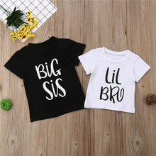 Load image into Gallery viewer, Big Sister Little Brother Kids Tshirt Summer Short Sleeve Letter Tops Girls Boys Graphic Tee Twins Matching Outfit T-shirt
