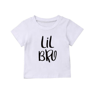 Big Sister Little Brother Kids Tshirt Summer Short Sleeve Letter Tops Girls Boys Graphic Tee Twins Matching Outfit T-shirt