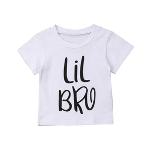 Big Sister Little Brother Kids Tshirt Summer Short Sleeve Letter Tops Girls Boys Graphic Tee Twins Matching Outfit T-shirt