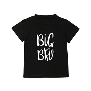 Big Sister Little Brother Kids Tshirt Summer Short Sleeve Letter Tops Girls Boys Graphic Tee Twins Matching Outfit T-shirt