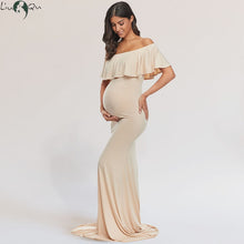 Load image into Gallery viewer, Maternity Off Shoulder Long Dresses
