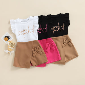 Kid Girl Short Skirts Outfits, Fly Sleeve