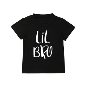 Big Sister Little Brother Kids Tshirt Summer Short Sleeve Letter Tops Girls Boys Graphic Tee Twins Matching Outfit T-shirt